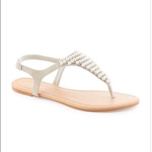 OLIVIA MILLER Faux Pearl Thong Sandals New!!!!!